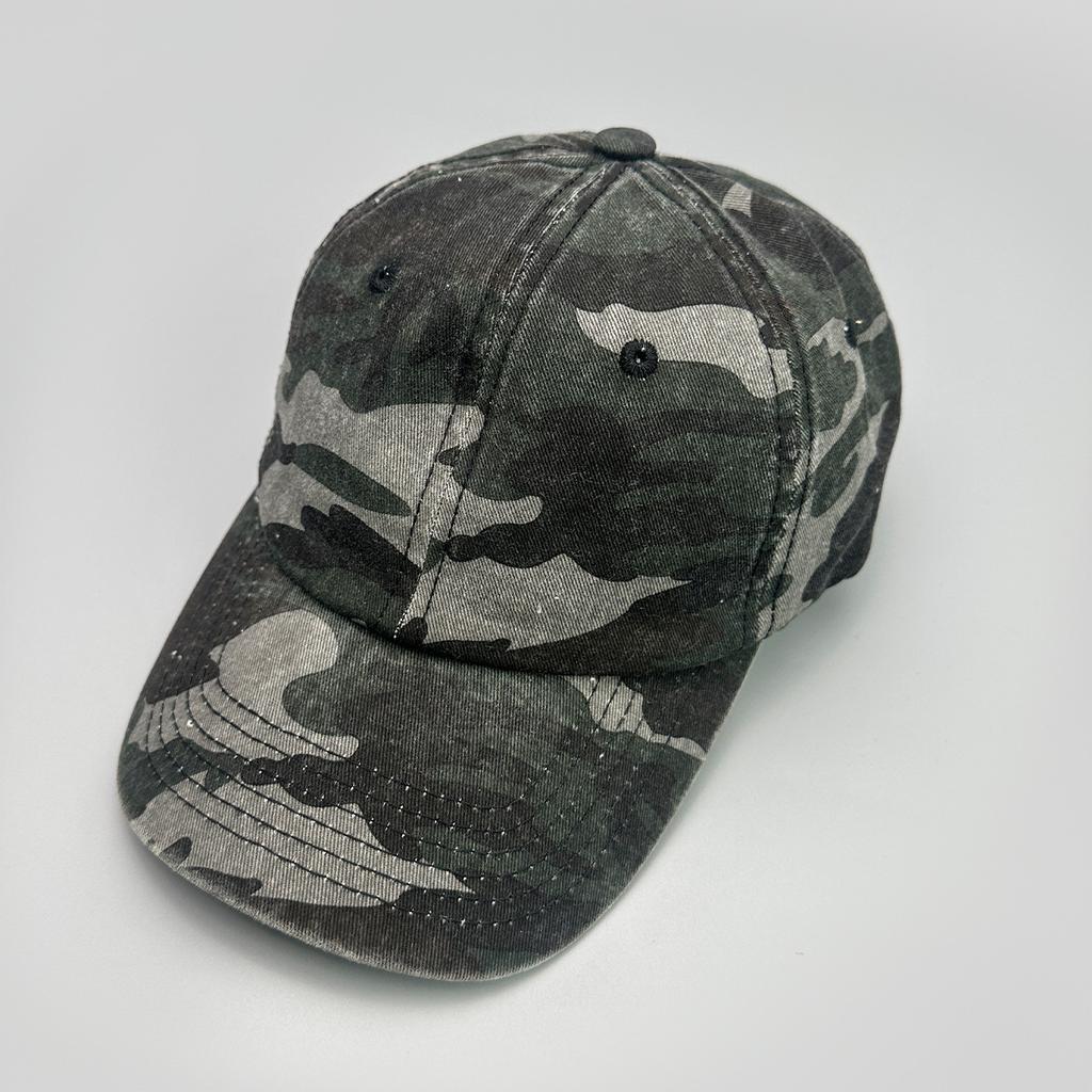 Amerikanische Retro Camouflage Baseballkappe für Herren und Damen Sonnenschutz Outdoor Taktisch Weiches Oberteil Retro Gewaschene Kappe