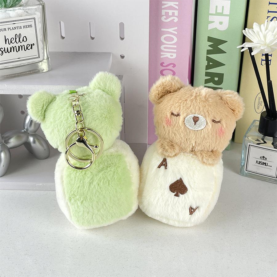Cute Poker Card Animal Doll Plush Pendant Cute Rabbit Frog Doll Doll Schoolbag Hanging Decoration