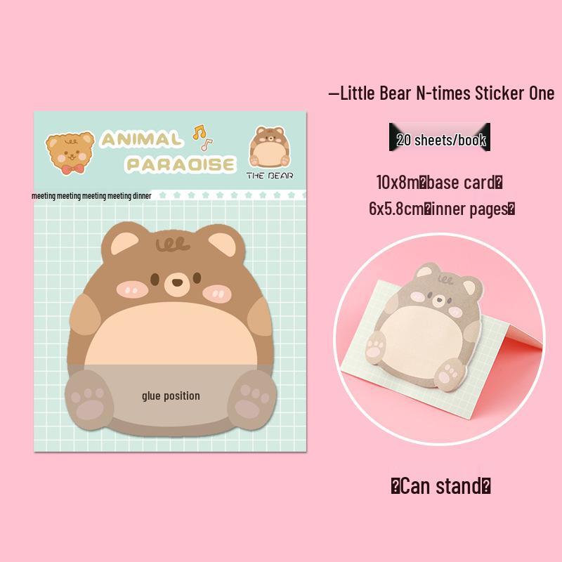 Adorable Animal Stand-Up Sticky Notes - Creative Cartoon Memo Stickers