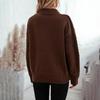 Vintage Knitwear Sweater Loose Long Sleeve V-Neck Pullover Solid Color Top Autumn Winter