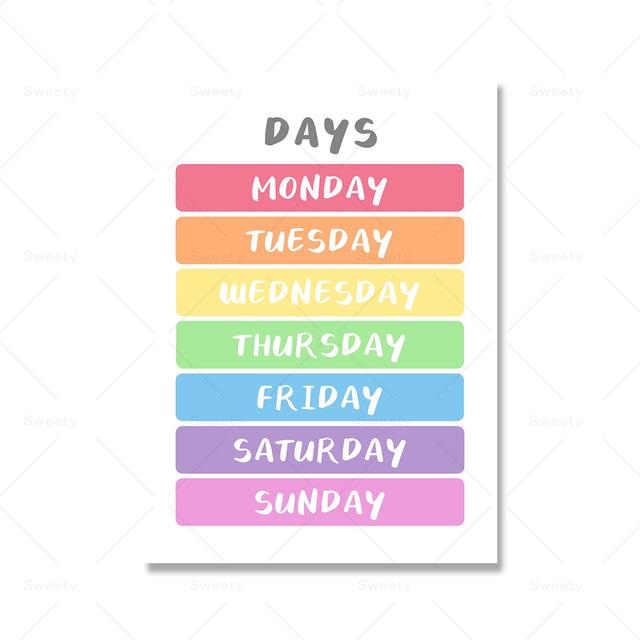 Inspirational Rainbow Sticker Art Printing Color Alphabet Numeric Shape Children's Decoration