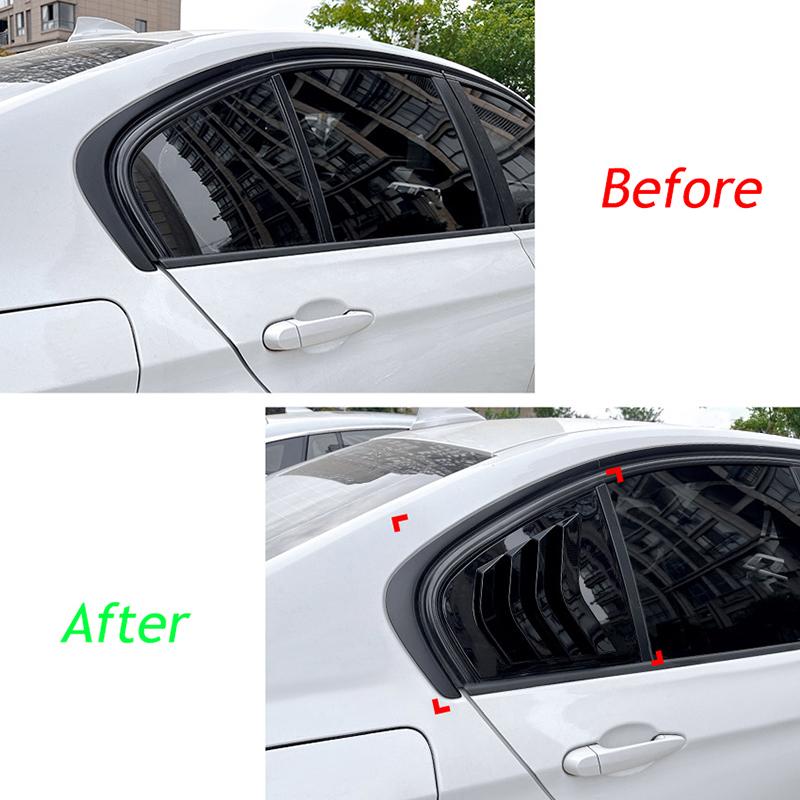 Rhyming Car Rear Quarter Side Window Louver Vent Cover Shutter Panel Trim Fit For BMW 3 Series F30