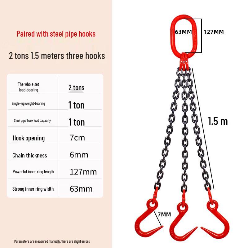 Durable Lifting Chain Sling with Three Hooks