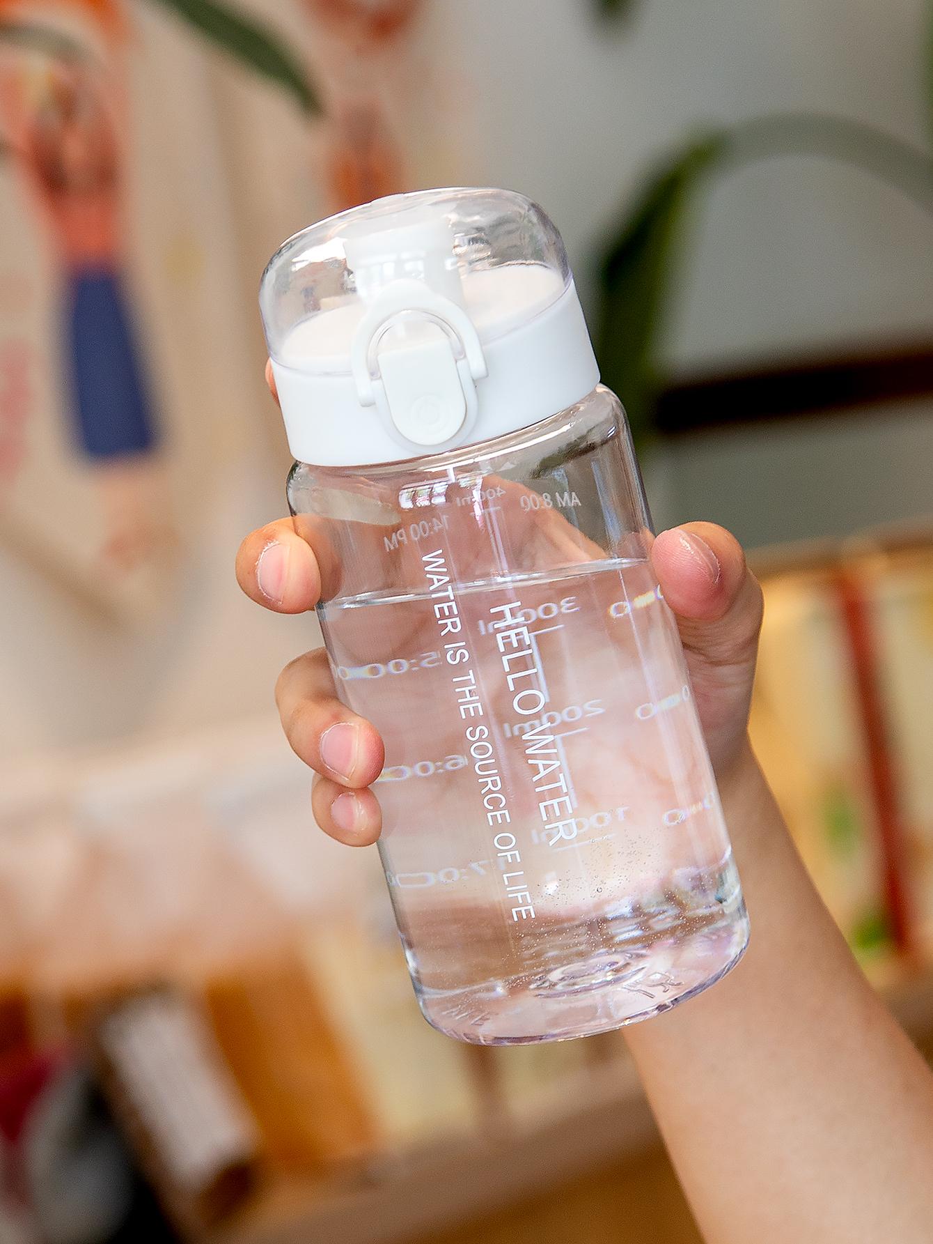 

550 мл/18,6 унций прозрачная бутылка для воды стакан для воды для мужчин женщин студентов с фильтром и защитой от падения со шкалой спортивная портативная бутылка 0.55L белый