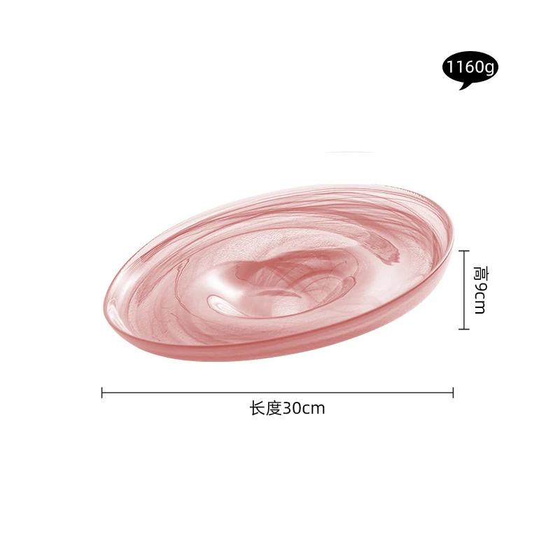 Irregular Glass Tableware Dessert Plate Serving Plate Pasta Dish Snack Dish Sushi Plates Restaurant Molecular Cuisine Tableware