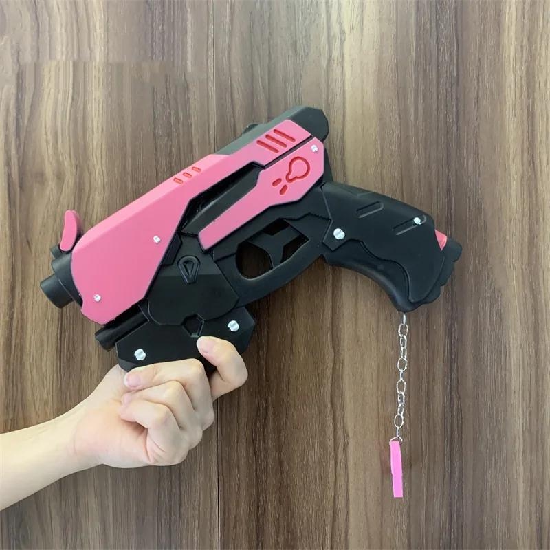 Real Size D.Va Pistol Gun Weapon Hana Song Overwatch Cosplay tracer Rubber DVA Gun Model Game Peripheral Kid Toy Anime Gift