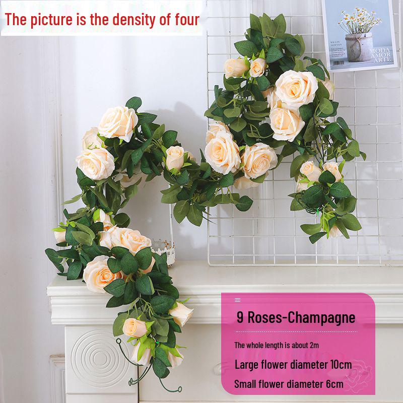 Artificial Rose Vine Hanging Basket and Arch Decoration