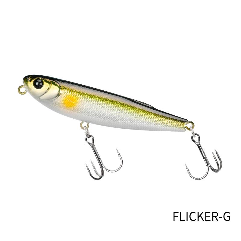 TSURINOYA 70mm 8.4g Topwater Pencil Fishing Lure FLICKER 70F Loud Chugs Z Dog Pencil Hard Bait Lake River Stream Area Fake Bait