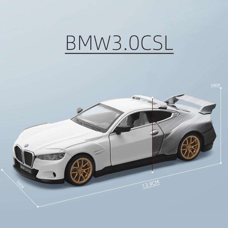

1:34 BMW 3.0 CSL Alloy Racing Car Model Diecast Metal Toy Car Vehicle Model Simulation Sound and Light Collection Childrens Gift