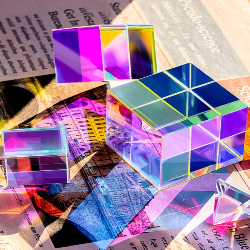 Science Magic Prism Cube 15/20Mm Hexahedral Crystal Magic Cmy Cube 3D Color Cube Prism For Photography