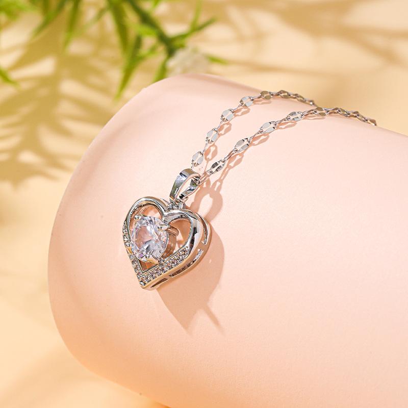 Love Necklace Women'S Light Luxury Trend Versatile Micro-Inlaid Shining Zircon Jewelry