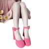 Women Sexy Hollow-Out Fishnet Pantyhose Water Ripple Striped Patterned Bottoming Leggings Fine Mesh Tights Stockings