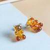 Wholesale Gummy Bears Studs Earrings For Women Teens Girls Gradient Color Sequin Bear Earring Fashion Zircon Birthday Gift