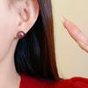 Retro Silver Needle Resin Round Earrings: Elegant, Versatile, Light Luxury Studs for Women