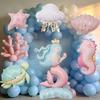 Cartoon Seahorse Shark Balloon Jellyfish Starfish Foil Balloon Ocean Theme Birthday Party Decoration Baby Shower Supplies