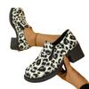 Large Size Single Shoes Women's Autumn New Pointed Leopard Print Casual Thick Heel Single Shoes