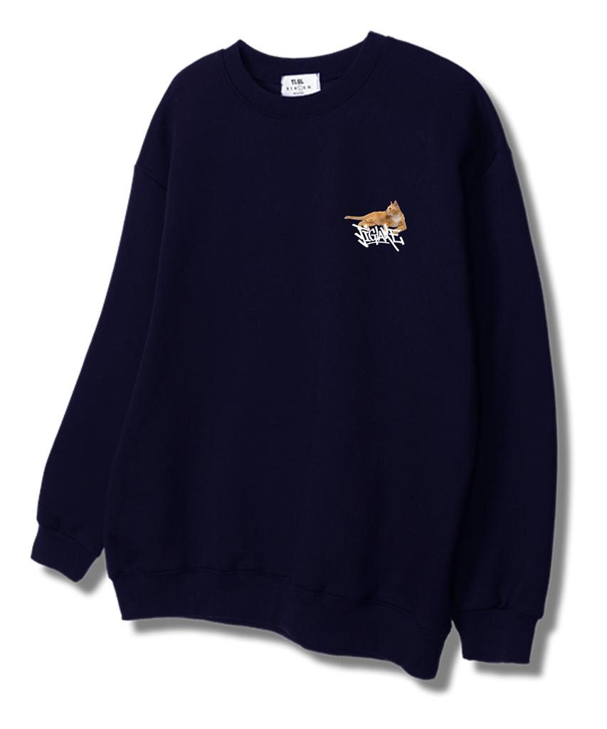 TI.GLAKE Cat Sheaf Sweatshirt Navy [Fleece Lining]