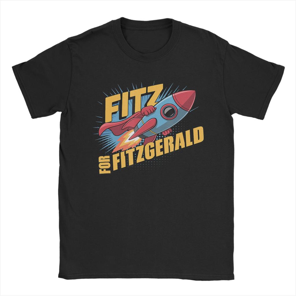 Streetwear T Shirt Summer Fitz for Fitzgerald Rocketship Trending T Shirts Cotton Tee Shirt for Unisex Short Sleeve Clothing