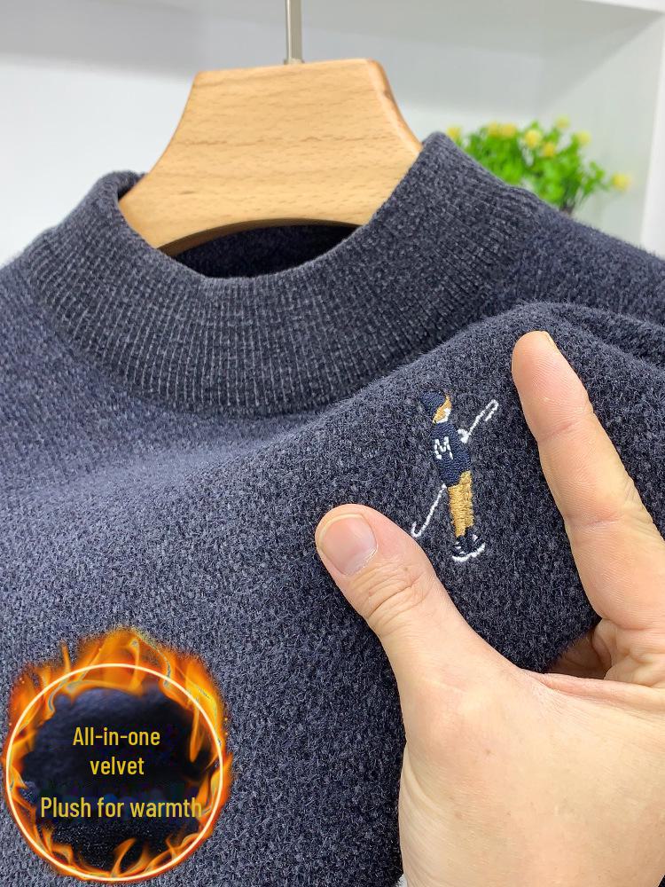 

Мужской полуводолазный свитер из синели — зимнее тепло с дополнительным бархатным слоем XL темно-серого