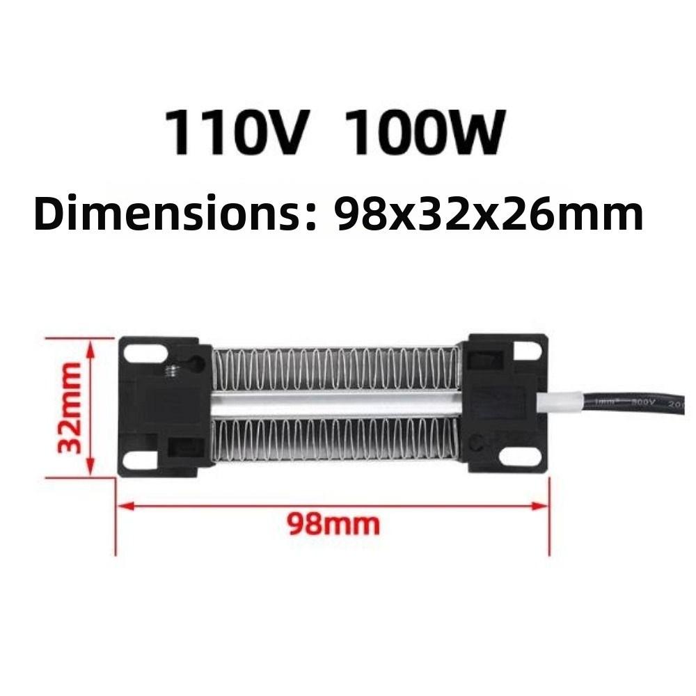 113*35*26mm Insulation-Thermostatic 12V/24V/110V/220V 100W PTC Ceramic Air Heater Heating Element