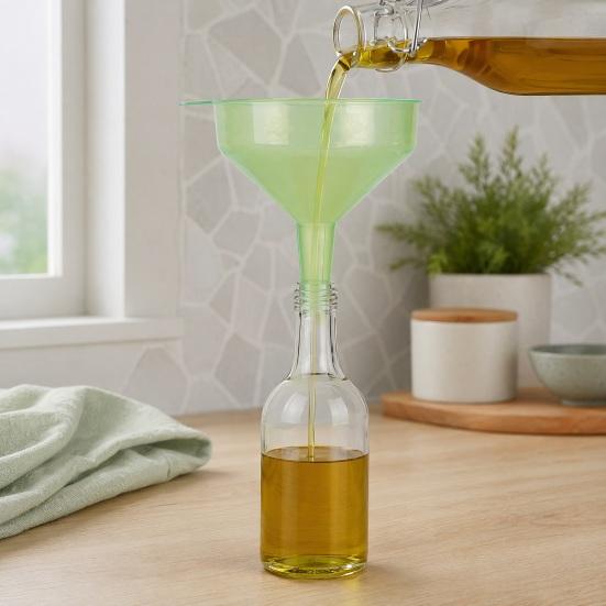 Yousheng 2Pcs Wide Mouth Kitchen Filling Funnel, Oils Liquid Soy Sauce Powder Transfer Funnel, Food Grade Canning Funnel for Bottles &