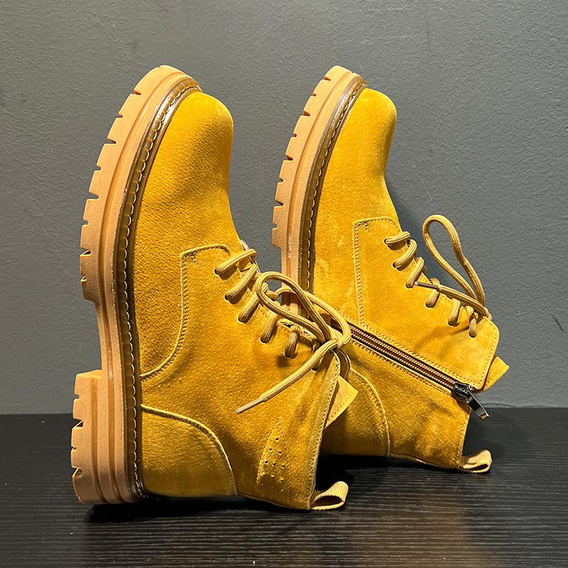 Botas para hombre 2026 otoño caña alta punta redonda estilo británico retro moderno versátil casual para el trabajo