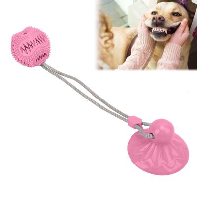 Suction Cup Dog Chewing Toy Molar Spherical Leaker Sucker   Dog Rope   Toy for Dogs