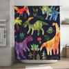 Vibrant Dinosaur Shower Curtain Waterproof Fabric Design for Bathroom Decorations 71x72 inches