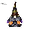 Striped Knitted Gnomes Halloween Plush Gnome Decoration, Spooky Boo Swedish Tomte Elf Figurine, Faceless Scandinavian Dwarf Ornament for Home