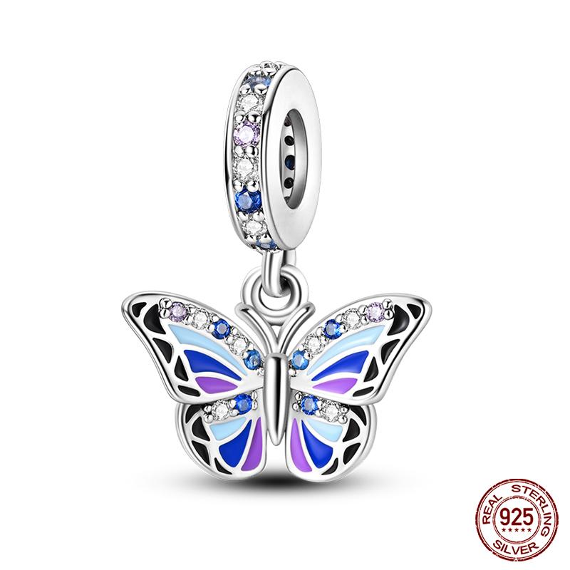 100% Copper Exquisite Cubic Zircon Butterfly Bee Ladybug Charms Bead Fit Qikaola Original Bracelet Fine Diy Jewelry