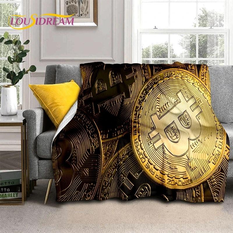 Bitcoin 3D Virtual Currency NFT Blanket,Soft Throw Blanket for Home Bedroom Bed Sofa Picnic Travel Office Cover Blanket Kid gift