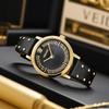 Versace Quartz Watch 35mm Beige Dial Leather Strap Gift Set With Perfume And Red Envelope Women Watches Pink VE0A00125