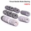 10Sets Chrome Bearing Steel Thrust Needle Roller Bearing  for Plane Axial Bearing Replacement