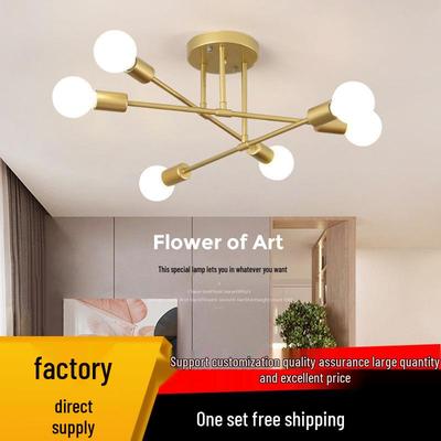 Candelabro de Rama Minimalista Moderno Multicabezal Nórdico para Dormitorio y Sala de Estar