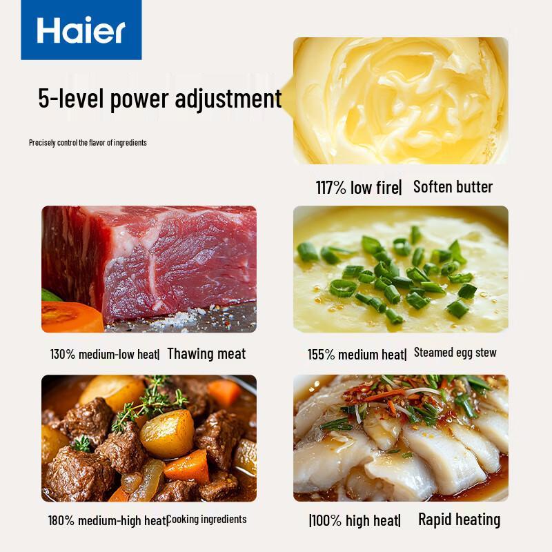 HAIER 20L ixcham mikroto'lqinli pech, aylanadigan stolcha va tugmali boshqaruv