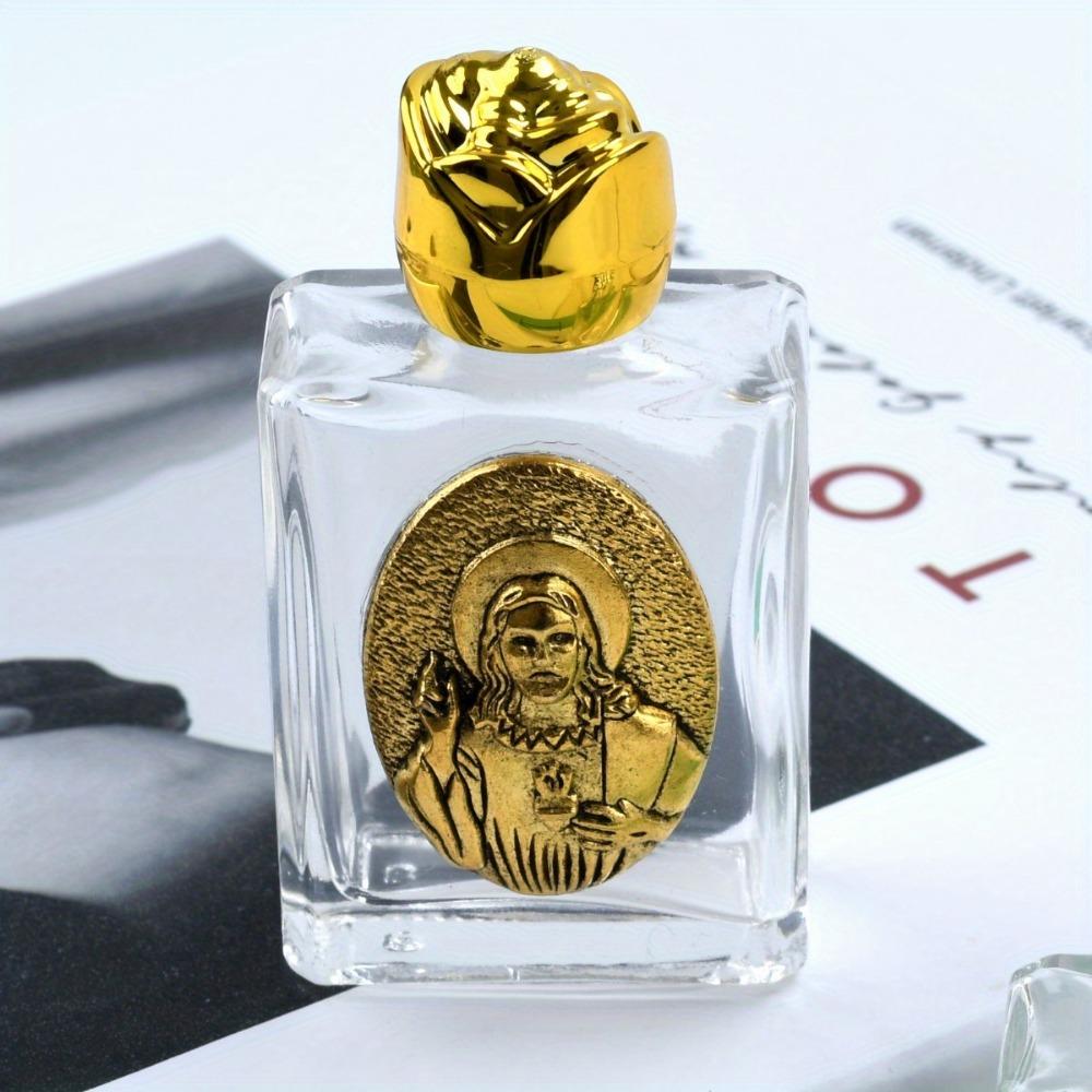 1Pc Holy Water Sacred Heart Jesus Bottle Religious Cross Bottle Christian Sculpture Bottle Holy Water Bottle