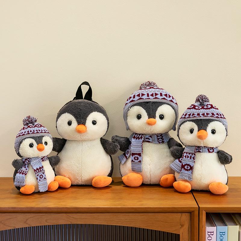 Cartoon Hat Penguin Plush Toy Ski Resort Event Gift Scarf Penguin Children Creative Backpack