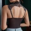 2024 European & American Spring/Summer Sexy Wild Round Neck Eyelash Lace Bodysuit