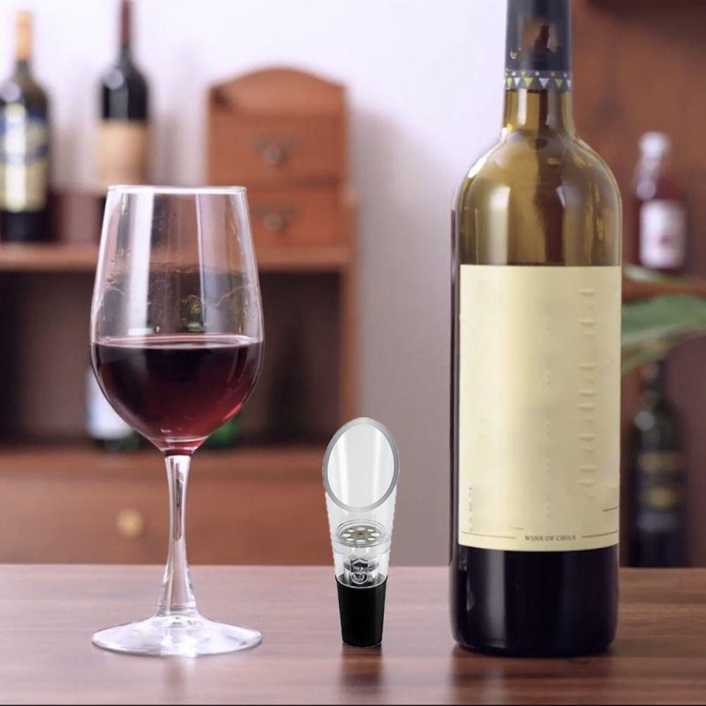 6pcs 2 In 1 Wine Decanter Spout Acrylic Bottle Stopper Eco Friendly Wine Air Aerator  Pub
