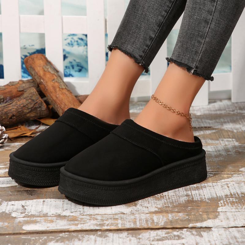 Móda Dámské Ležérní Krátké Holínky Venkovní Zesílené Pantofle Protiskluzové Dámské Zimní Baotou Nazouvací Nové Pohodlné 2024 Boty Nazouváky Dámské