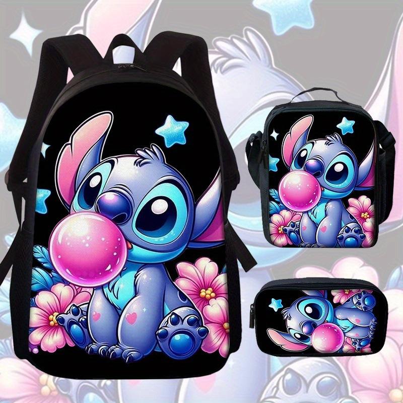Stitc Schoolbag, Primary And Secondary School Student Backpack, Satchel, Pencil Case, Three-Piece Set, Animation Cartoon