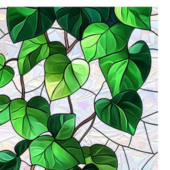Flower Window Privacy Film, Decorative Static Cling Stickers, Waterproof Glass Cling, 39.4x17.7in Anti-Glare Static Glass Sticker for Home Bathroom