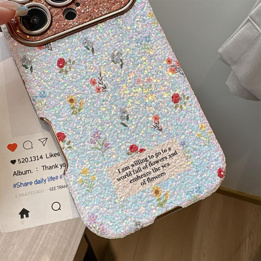 KEYSION Women Girl's Retro Floral Flower Phone Case for iPhone 14 15 16 17 Pro Max Rounded Edges Silicone Shockproof Back Cover