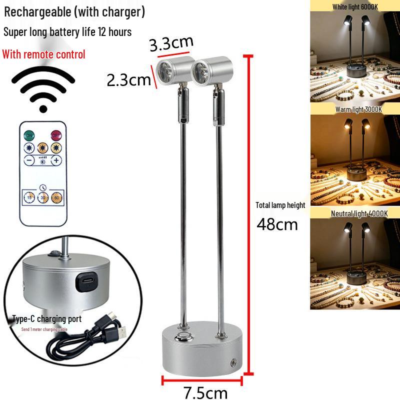 Remote-Controlled Long-Life Charging Spotlights for Jewelry Display Cases
