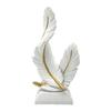 Double Feather Statue Home Accessory Decorative Figurine Table Centerpiece Modern Made of
