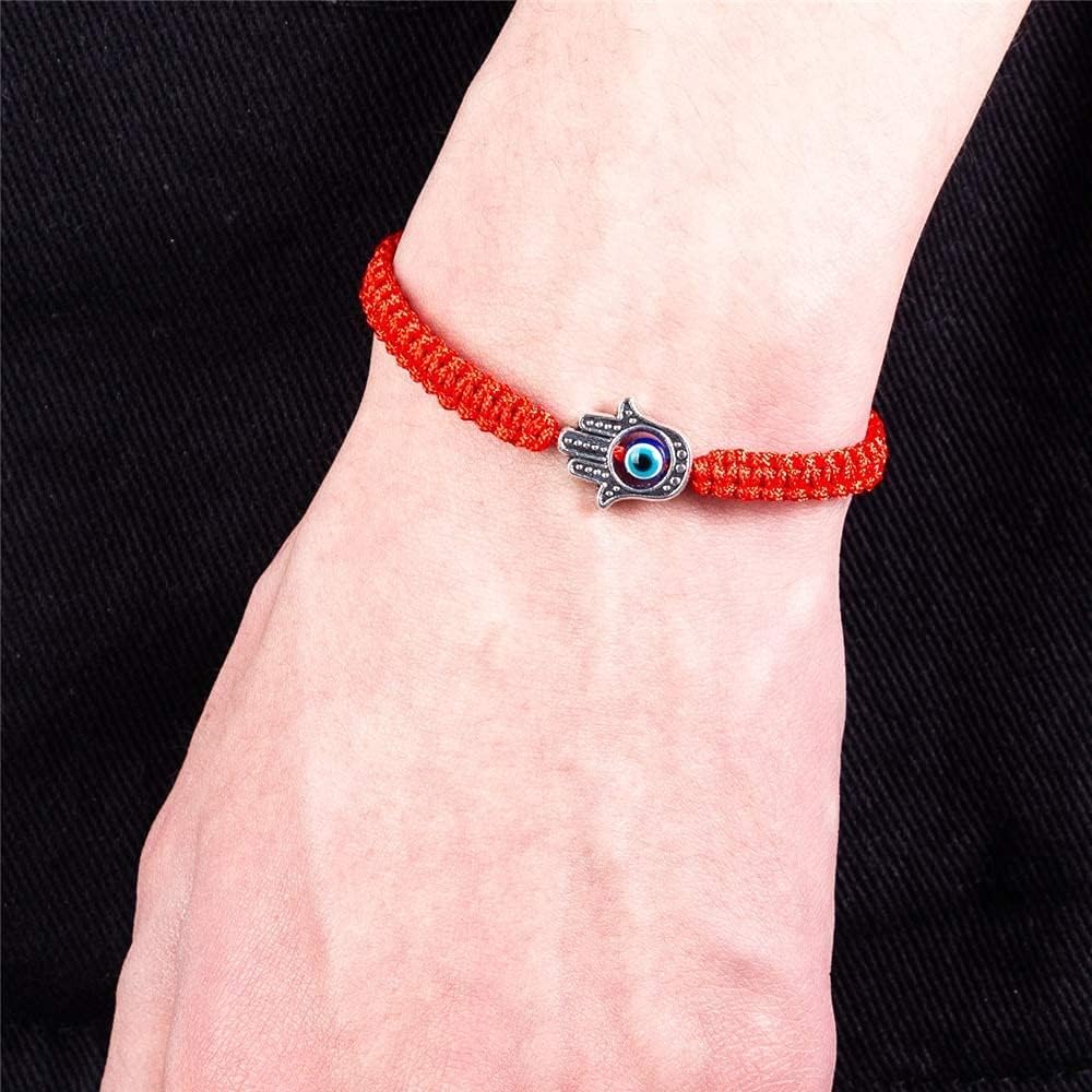 MagiDeal Red String Kabbalah Evil Eye Charm Bracelets for Protection and Luck Adjustable Hand-Woven Red Cord Thread Friendship Bracelet Amulet