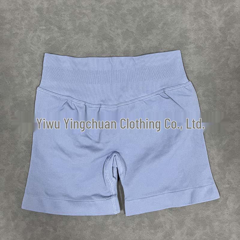 Pantalones Cortos de Yoga DF: 50 Colores, Cintura Original Fruncida de Tres Secciones, Levanta Glúteos, Tiro Bajo, Pantalones de Fitness sin Costuras de Tres Puntos