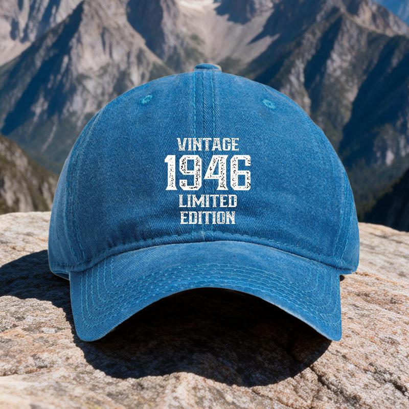 FourSeason MultiFunctional Vintage Washed Baseball Cap Retro Digital Printed Personalized Peaked Cap Casual Trendy Blac
