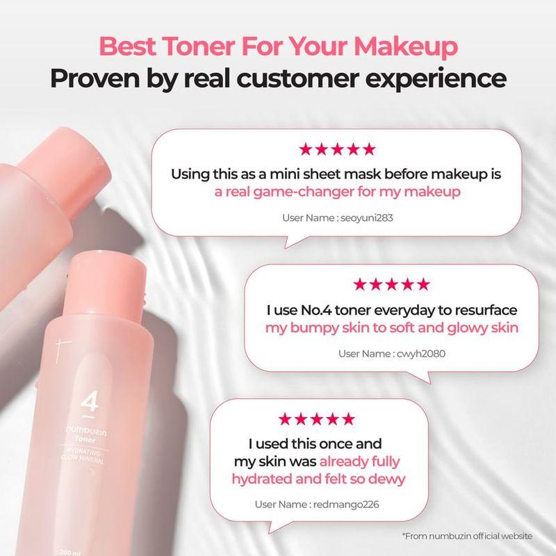 numbuzin - No.4 Hydrating Glow Mineral Toner Bundle Set
