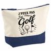 Large Pouch I Can't I Have Golf I Can't Minimalist | Two-Tone Cotton 5 L 33 × 23 Cm Metal Zip | Toiletry Bag